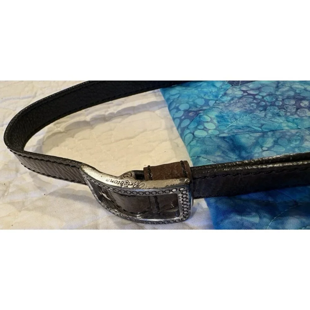 BRIGHTON Patent Leather Purse Olive Green Shoulder Bag Wallet Hobo Retro - Picture 13 of 16